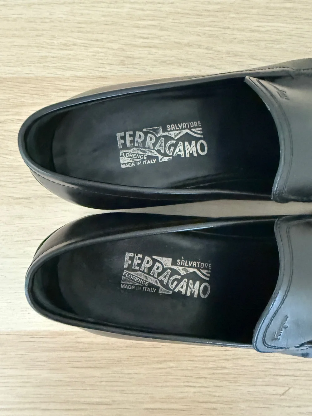 Salvatore Ferragamo Black Leather Slip-On Loafers Men’s size 10.5